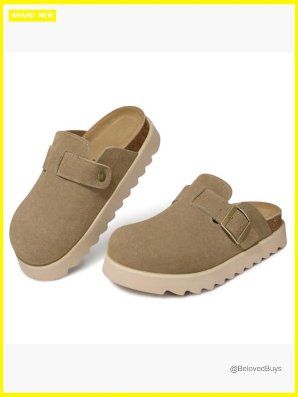 Genuine Leather Platform Clogs Memory Foam Slip on Mules - Picture 6 of 7